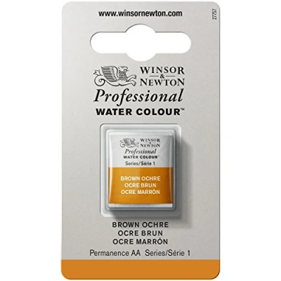 Imagen de Winsor &amp; Newton Acuarela Profesional Pintura de Acuarela, Alta Luminosidad, Resistente a la Luz, Calidad Archivo, 1/2 Godet, Color Ocre Marrón