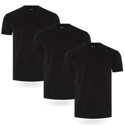 Imagen de FM London Camiseta (paquete de 3/5) para hombre, Negro (Pack 3), XXL