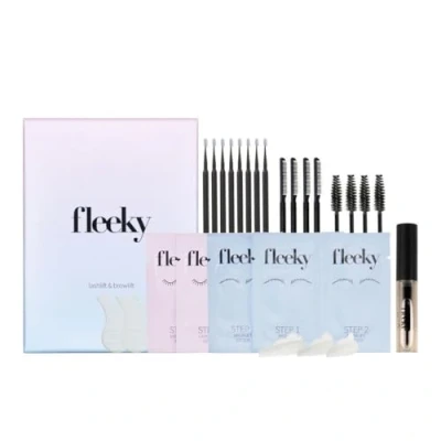Imagen de fleeky Juego de lifting cejas y pestañas: vegano sin crueldad animal, kit elevación pestañas para el look on fleek, rizado expresivo natural brows perfectamente