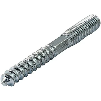 Imagen de AERZETIX Juego de 10 Tornillo doble rosca Espárrago Punta atornillar Metal/Madera con o sin taco Ø8x70mm Acero galvanizado Color plata C44778