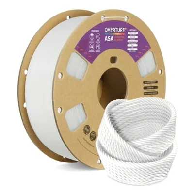 Imagen de OVERTURE ASA Filamento 1kg Para Impresora 3D 1.75mm, Resistente al Calor y a la Intemperie, Precisión Dimensional +/ 0.02mm(Natural)