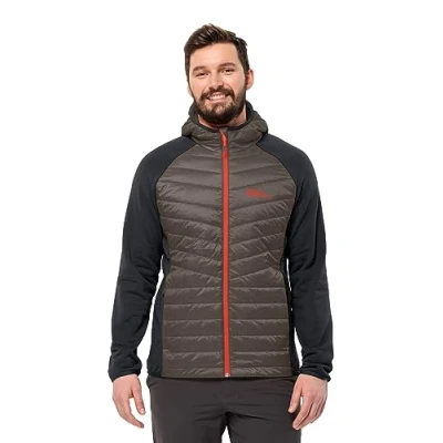 Imagen de Jack Wolfskin Routeburn Pro Hybrid M, Chaqueta de Forro Polar Hombre, Multicolor (Café Frío), M