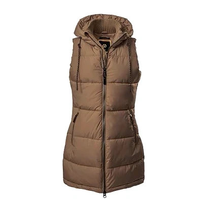 Imagen de G.I.G.A. DX Chaleco acolchado para mujer con capucha, marrón, 38