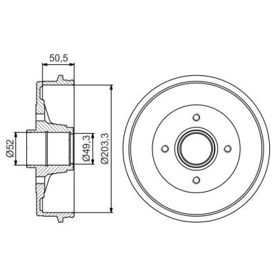 Imagen de BOSCH 0 986 477 211 Tambor de Freno con cojinete rueda 234 Eje trasero RENAULT: CLIO 2, DACIA: Sandero I, Logan I Berlina