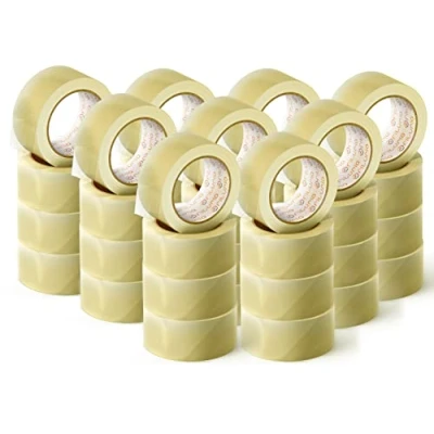 Imagen de OFITURIA Cinta Adhesiva de Embalar Transparente para Embalaje Cajas Cartón Envíos y Mudanzas. Precinto Empaquetados Seguros Resistentes (48 cms x 120 mts Transparente, 96 Rollo)