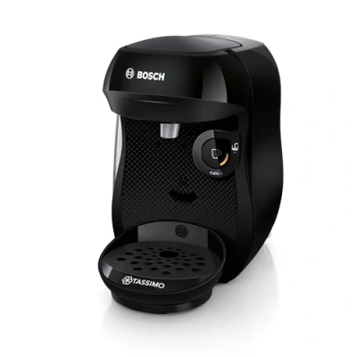 Imagen de Bosch Cafetera Multibebida Tassimo Happy Friendly, Pastillas Descalcificadoras incluidas, Hasta 70 bebidas, OneTouch, INTELLIBREW™, Negro, TAS102EA