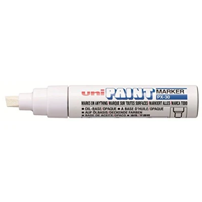 Imagen de Faber Castell uni ball 182201 Marcador de pintura Paint PX 30 con punta en cuña, blanco