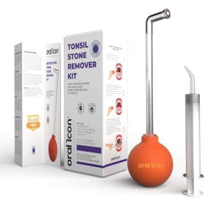 Imagen de Kit para eliminar tonsilolitos Oral Icon® Elimina los tonsiolitos en 1 minuto Con pipeta de succión jeringa las amígdalas Grado Médico Libre BPA y vidrio Ultimate Fresh Breath