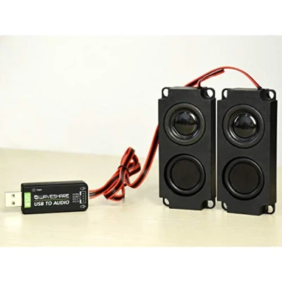 Imagen de Coolwell Waveshare USB Sound Card Audio Module with Speaker for Raspberry Pi/Jetson Nano, Driver Free, External Converter,Recording and Playback Support