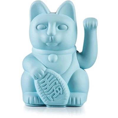 Imagen de DONKEY Products Gato de la Suerte Azul Decorativo japonés en Elegante Tono Mate, Aprox. 15 x 10,5 cm