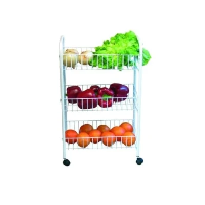 Imagen de MSV Carrito DE Cocina Multiuso 3 Niveles Blanco, Metal, 68 x 37 26,5 cm