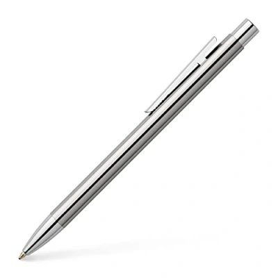 Imagen de Faber Castell 342020 Bolígrafo Neo Slim acero inoxidable, recambio tamaño M, plata brillante