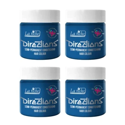 Imagen de 4 x La Riche Directions Semi Permanent Hair Color Bote de 100 ml (Lagoon Blue)