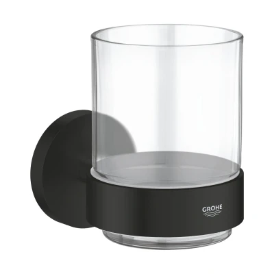 Imagen de GROHE Start Quickfix Vaso de cristal con soporte, Negro Mate 411942430