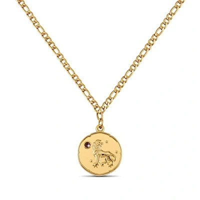 Imagen de GD GOOD.designs EST. 2015 Cadena de oro del zodiaco con piedra nacimiento para señoras Collar chapado en 18 quilates colgante (A)