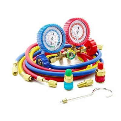 Imagen de Latinaric Diagnostic Manifold Gauge Kit Manómetro AC Colector de Medición R134A R12 R22 R502 Refrigerantes