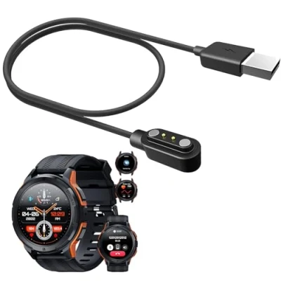 Imagen de MBROS Compatible para Cable USB OUKITEL Reloj Inteligente Hombre 1,43&quot; BT10 (Negro)