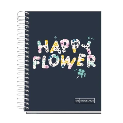 Imagen de Miquelrius Cuaderno A6, Cuadrícula 5 mm, tapa dura, Libreta A6 con 120 hojas microperforadas, 4 colores para organizar, Papel Extra Opaco 70 g/m², Sin taladros