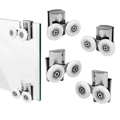 Imagen de Rodillos de puerta ducha aleación zinc 23 mm, 2 superiores, inferiores, 4 unidades