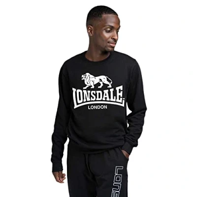 Imagen de Lonsdale Men Crewneck Sweatshirt Gosport Sudadera, Negro (Schwarz), X Small (Talla del Fabricante: XS) para Hombre
