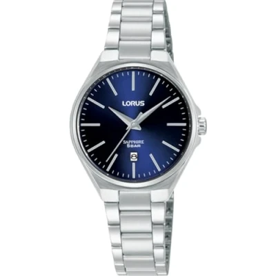 Imagen de Lorus Reloj Analógico de Cuarzo para Mujer con Pulsera Acero Inoxidable, Plata/Azul