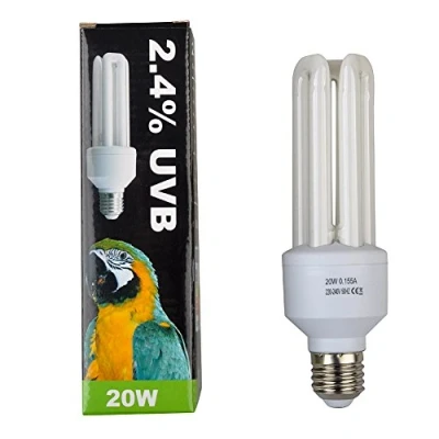 Imagen de Lucky Herp Bombilla compacta para pájaros, 2,4% UVB, 20 W, E27, rosca de tornillo