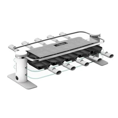 Imagen de LAGRANGE 079901 Aparato de escobilla para 10 personas, 1200 W, Bandejas cristal, bandeja superior desmontable limpieza simplificada, repostar estufas, diseño limpio, botón encendido y