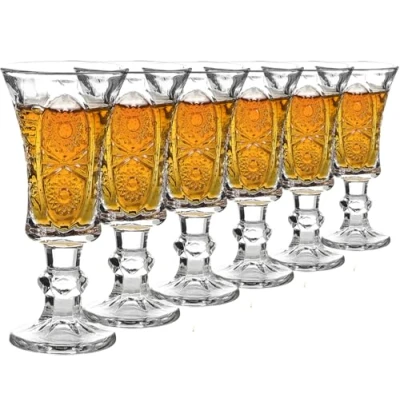 Imagen de JAIEF vasos de jerez 45 ml, vidrio sin plomo, chupito transparentes base pesada (juego 6)