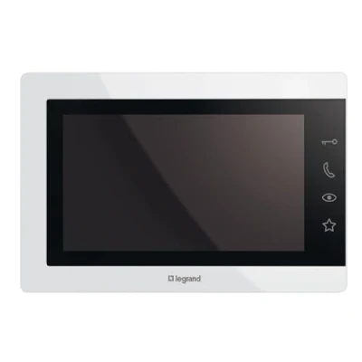 Imagen de Legrand, EASYKIT Essential 363220 Pantalla a Color de 7&quot;, táctil, configuración Personalizada: Brillo, Volumen, y micrófono, alimentación través la Red eléctrica, Blanco