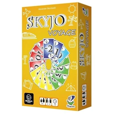 Imagen de Skyjo Version Voyage Juego de cartas en francés Formato compacto 2 a 8 jugadores 105 + libro reglas rápido y familiar