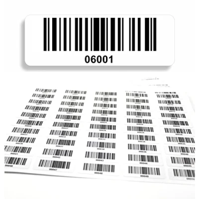 Imagen de etiquetas con código de barras 06001 07000, 5 dígitos, 1000 unidades 50 x 17 mm, inventario preimpresos, autoadhesivas, fabricado en Alemania