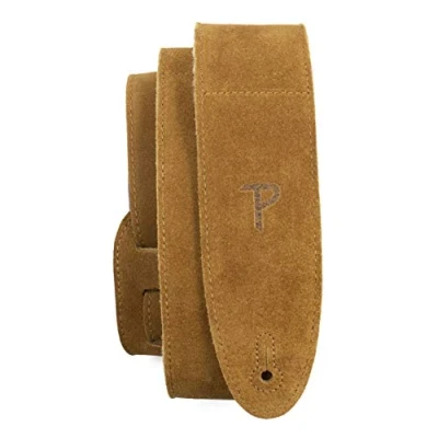 Imagen de Perri&#039;s Leathers Ltd Guitar Strap, 2.5 Wide Soft Suede, Super Sheepskin Fur Pad, Adjustable Length, (DL325S 200 XL) Natural, X Long, Made in Canada