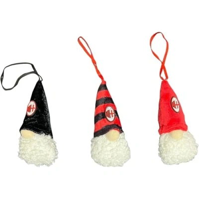 Imagen de AC Milan A.C. Decoración navideña Tris Folletti Colgador de árbol Navidad 3 Piezas 10 cm Producto Oficial