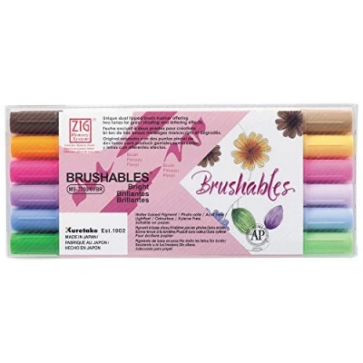 Imagen de Kuretake ZIG Juego de pinceles punta doble (Bright Colors)