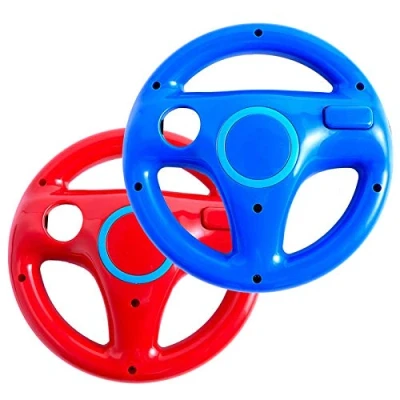 Imagen de Volante de Wii para Mario Kart Racing Wheel U Remote Controller [paquete 2] (rojo y azul)