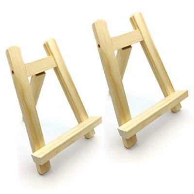 Imagen de HAOCHEN Set 2 Piezas Caballetes de Mesa Madera, Caballete Pintura Sobremesa madera Pino Pequeña para Mostrar Arte Lienzos Niños Dibujar, Acuarela y Acrílica 20x5 CM