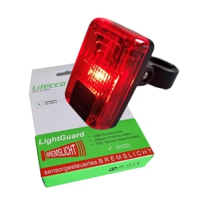 Imagen de Litecco LightGuard Luz Trasera LED con batería USB, Color Rojo