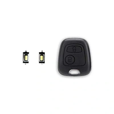 Imagen de 1neiSmartech Carcasa de 2 Botones, Mando a Distancia Compatible con Toyota Aygo Citroen C1 C2 C3 C4 Peugeot 107 207 307 + Dos Micro Botones no transponder electrónica