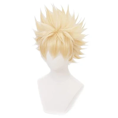 Imagen de HIROAKIYA Katsuki Bakugou Wig, MHA My Hero Academia Cosplay Wig with Cap