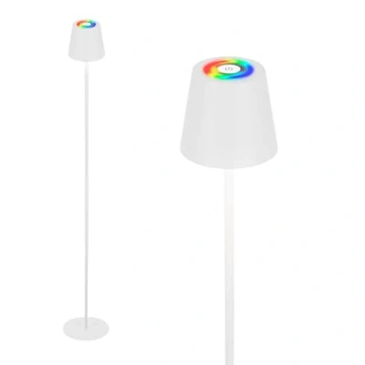 Imagen de Briloner Lámpara de pie LED recargable Coloris, blanca, RGB, atenuador, IP44, USB