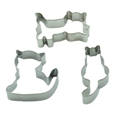 Imagen de BekkiB 880063 Juego de 3 moldes para galletas con forma gato