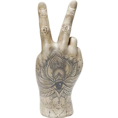 Imagen de Kare Design Deco Mano Victoria Tatuaje Ojo, beige/gris, objeto decorativo, hecho a mano, 36x22x12 cm (h/w/d)