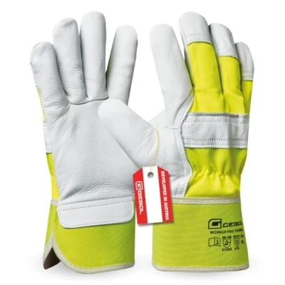 Imagen de Gebol Worker Pro Thermo Talla XXL (Gr 11) Guantes de trabajo cuero con forro aislante del frío invierno resistentes al agua Fácil quitar y poner para hombre Amarillo