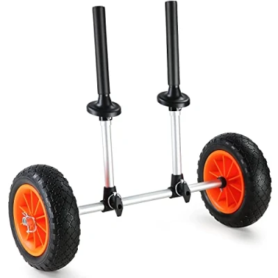 Imagen de VEVOR Carrito para Kayak de Alta Resistencia Carga 127 kg Carro Transporte Plegable Canoas con Ruedas 25,4 cm Ancho Ajustable 110 455 mm Kayaks Botes Altura Límite 390