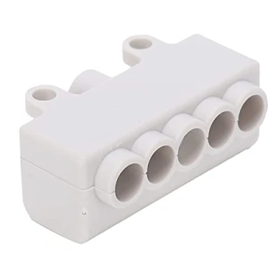 Imagen de Divisor principal de alta potencia 4 piezas 400 V 60 A, conector terminal tornillo blanco, conectores cable T Tap reutilizables universales para cableado luz techo(1in 4out)