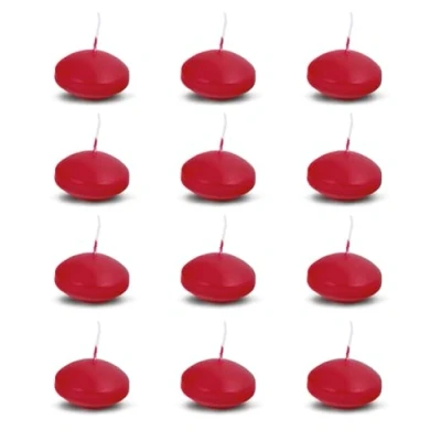 Imagen de DONAU Home Juego de velas flotantes/rojo/12 unidades/2,8 x 4,8 cm diámetro/4 horas combustión/velas flotantes cera Sans perfumadas/velas té cálidas flotantes/para cenas, bodas, San