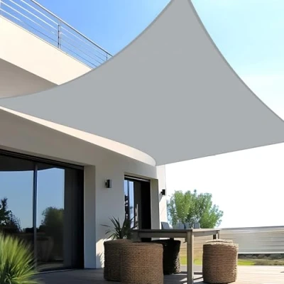 Imagen de SUNNY GUARD Toldo Vela de Sombra Cuadrado 2x2m Impermeable a Prueba Viento protección UV para Patio,Jardín, Exteriores, Terraza, Color Gris