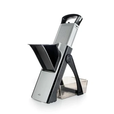 Imagen de Lacor 60860 Mandolina Vertical Plus, Cuchilla de Acero Inoxidable, BPA Free, Medidas: 31x41 cm, 4 Tipos Corte, Plegable