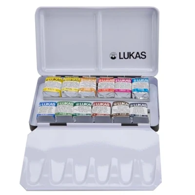 Imagen de LUKAS Aquarell 1862, Acuarelas, Caja de Metal, 1,5ml, 12 Colores Surtidos