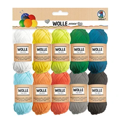 Imagen de Ursus Lana intensa 100% algodón, ovillos g / 29 m, 10 Colores, para Tejer y Hacer Ganchillo pequeños proyectos de Manualidades, Intensivo, Talla única, 290